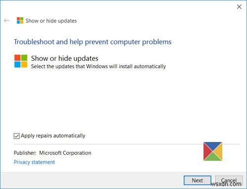 업데이트 도구 표시 또는 숨기기는 Windows 11/10에서 원치 않는 Windows 업데이트를 차단합니다. 