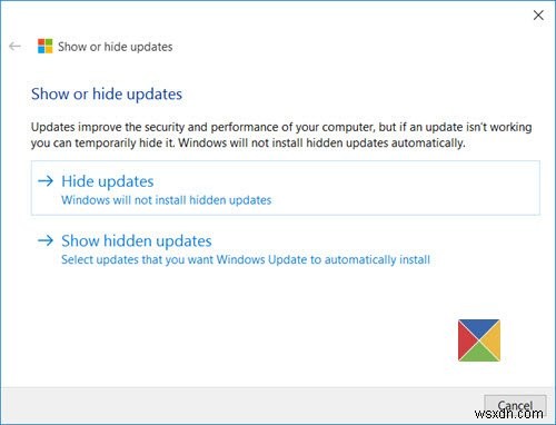 업데이트 도구 표시 또는 숨기기는 Windows 11/10에서 원치 않는 Windows 업데이트를 차단합니다. 