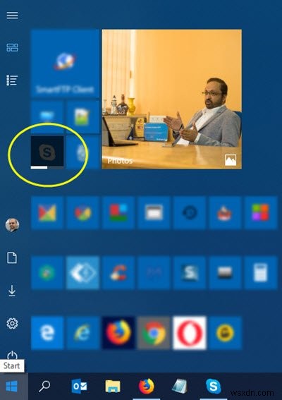 Windows 10에서 시작 메뉴 타일이 어두워짐 