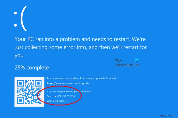 Windows 10에서 RDR 파일 시스템 블루 스크린 수정 
