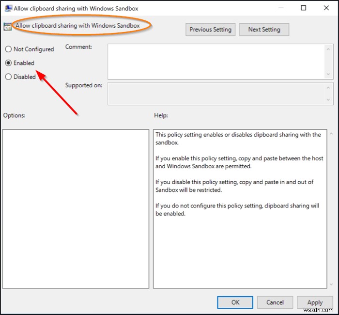 Windows 10에서 Windows Sandbox로 클립보드 공유를 활성화 또는 비활성화하는 방법 