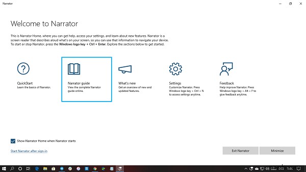 Windows 10에서 내레이터를 활성화하고 사용하는 방법 