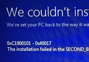오류 0xC1900101 – 0x40017, SECOND_BOOT 단계에서 설치에 실패했습니다. 