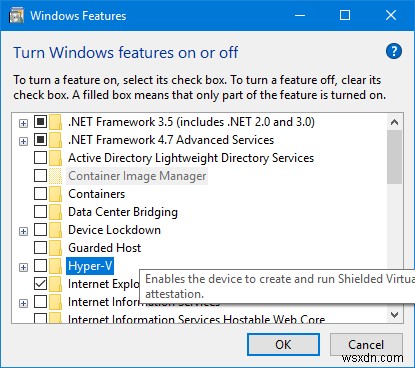 Windows 샌드박스 시작 실패, 오류 0x80070057, 매개변수가 잘못됨 