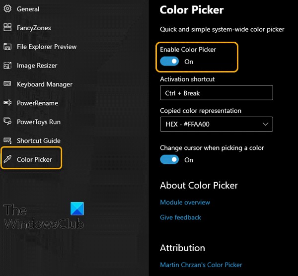 Windows PowerToys에서 색상 선택기 모듈을 사용하는 방법 