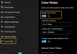Windows PowerToys에서 색상 선택기 모듈을 사용하는 방법 