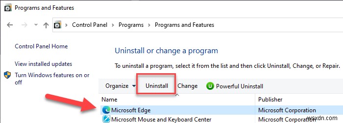 Windows 10에서 Microsoft Edge Chromium 브라우저를 제거하는 방법 