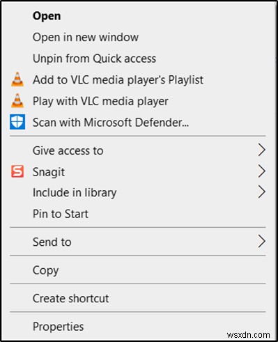 Windows 10의 상황에 맞는 메뉴에서 이전 버전 복원 항목을 제거하는 방법 