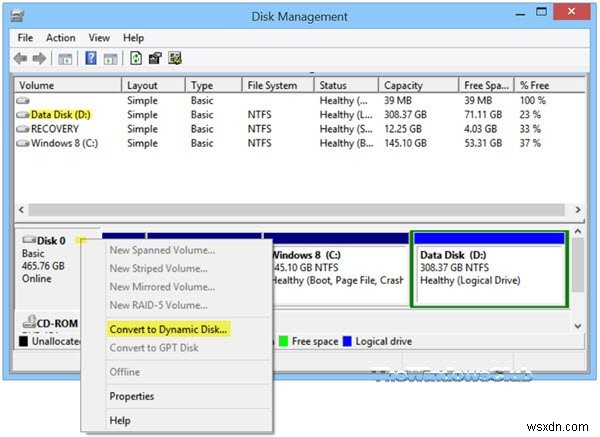 Windows 11/10에서 기본 디스크를 동적 디스크로 변환하는 방법 