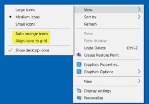 Windows 10에서 재부팅 후 바탕 화면 아이콘이 재정렬 및 ​​이동 