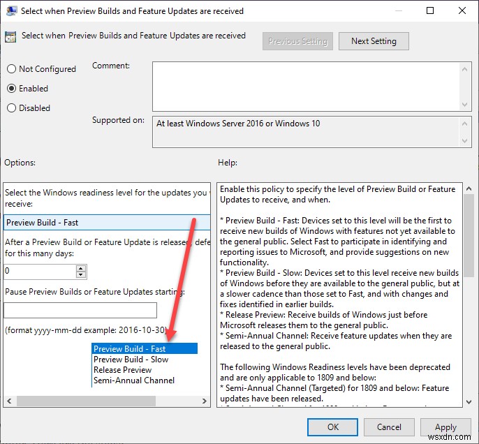 Windows 10 v2004에서 업데이트 연기 옵션이 제거되었습니다. 대신 그룹 정책을 사용하십시오! 