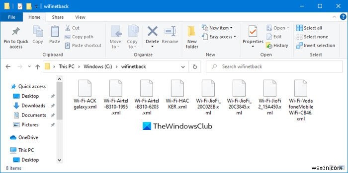 Windows 10에서 WiFi 또는 무선 네트워크 프로필 백업 및 복원 