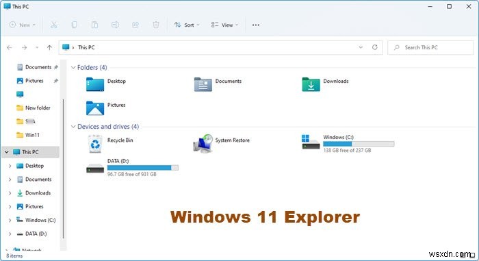 Windows 11/10에서 빠른 액세스 대신 파일 탐색기를 이 PC에 열도록 설정 