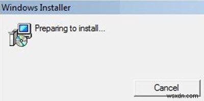 Windows Installer가 계속 표시되거나 시작됩니다. 설치 준비 중입니다. 