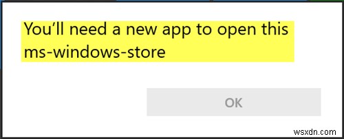 이 ms-windows-store – Windows Store 문제를 열려면 새 앱이 필요합니다. 
