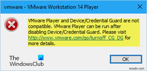 Windows 10에서 VMware Workstation 및 Device/Credential Guard가 호환되지 않음 