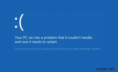 DRIVER_VERIFIER_DMA_VIOLATION Windows 11/10의 블루 스크린 오류 