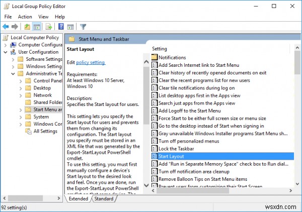 PowerShell을 사용하여 Windows 11/10에서 시작 메뉴 레이아웃을 가져오고 내보내는 방법 