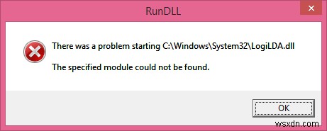 C:\Windows\System32\LogiLDA.dll 오류를 시작하는 동안 문제가 발생했습니다. 