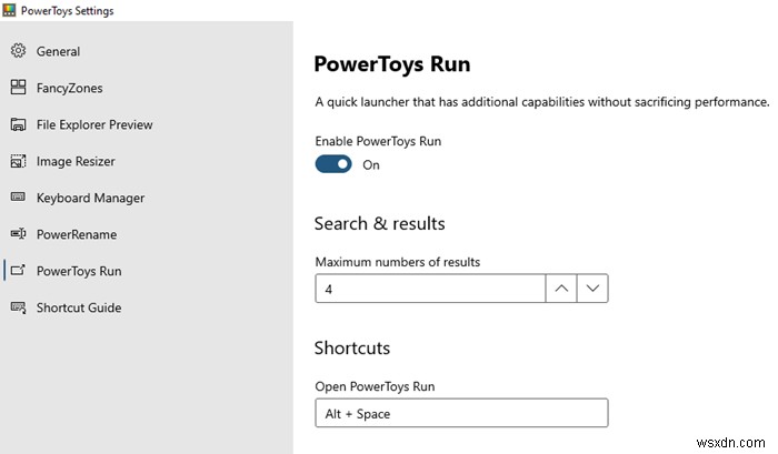 PowerToys Run 및 키보드 관리자 PowerToy를 사용하는 방법 