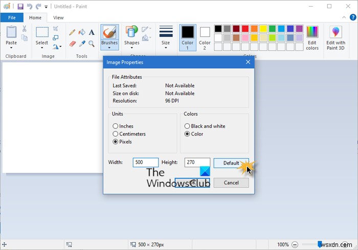 Windows 10에서 Microsoft 그림판 설정, 위치, 해상도 또는 크기를 기본값으로 재설정하는 방법 
