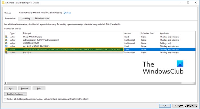 Windows 10에서 사용자 이름 대신 SID가 표시됨 