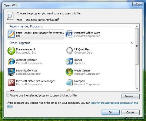 Windows 11/10의 연결 프로그램 메뉴에서 프로그램을 제거하는 방법 