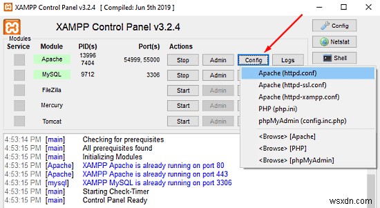 Apache가 Windows 11/10의 XAMPP 제어판에서 시작되지 않음 