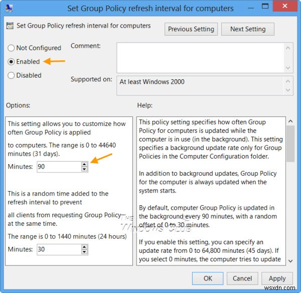 Windows 11/10 컴퓨터의 그룹 정책 새로 고침 간격을 변경하는 방법 