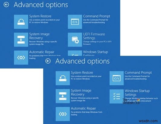 Windows 11/10에서 UEFI 펌웨어 설정이 누락됨 