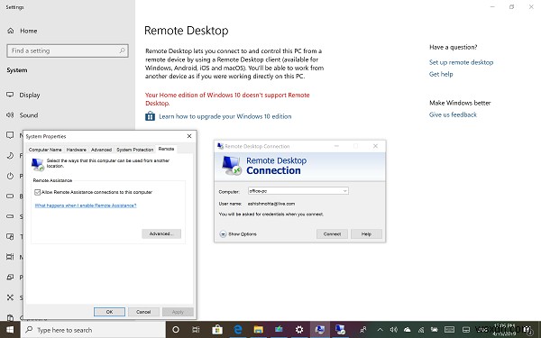 Windows 홈(RDP)에서 Windows 10 원격 데스크톱을 사용하는 방법 