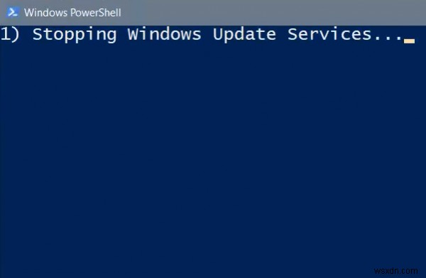 PowerShell 스크립트를 사용하여 Windows 업데이트 클라이언트 재설정 