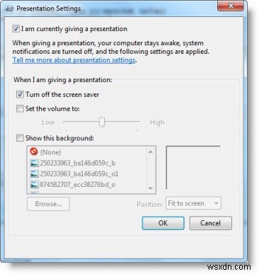Windows 10의 프레젠테이션 설정을 사용하여 프레젠테이션 중 랩톱이 절전 모드로 전환되지 않도록 방지 