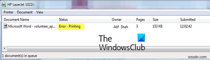 오류 인쇄 – Windows 10의 인쇄 작업 알림 오류 