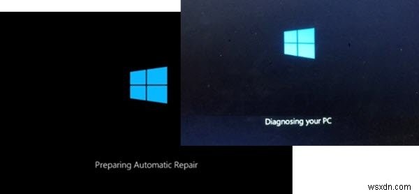 Windows가 PC 진단 중 또는 자동 복구 준비 중 화면에서 멈춤 
