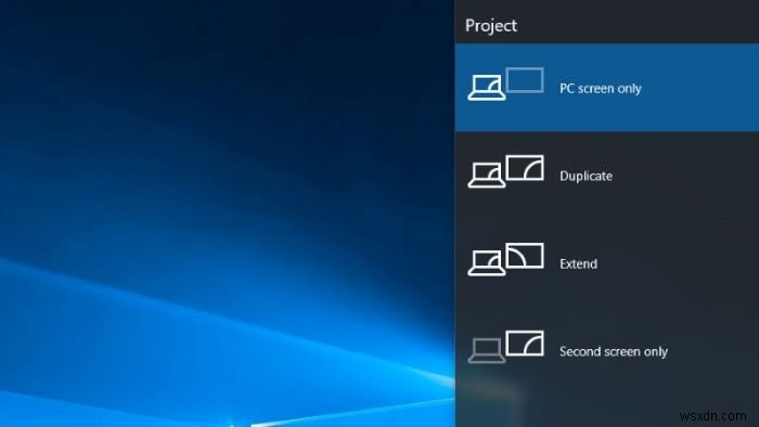 Windows는 자동으로 두 번째 화면 또는 프로젝터 모드를 마지막 활성 선택으로 되돌립니다. 