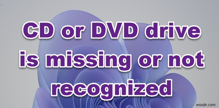 CD, DVD, Blu-ray 디스크 드라이브가 Windows 11/10에서 표시되지 않습니다. 