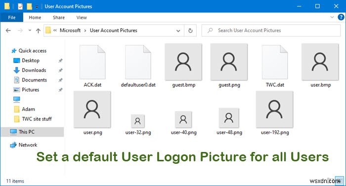 Windows 11/10에서 모든 사용자에 대한 기본 사용자 로그온 사진을 설정하는 방법 