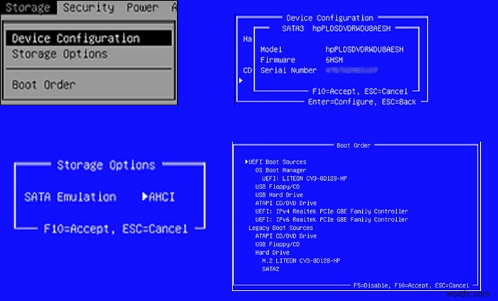 부팅 장치를 선택하십시오 – UEFI 부팅 소스 