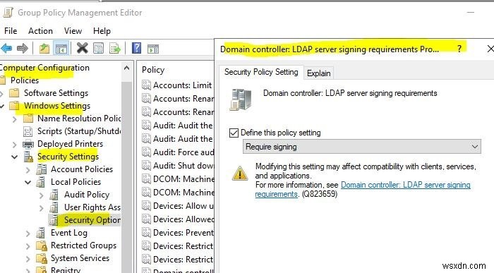 Windows Server 및 클라이언트 시스템에서 LDAP 서명을 활성화하는 방법 