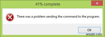 Windows 11/10에서 프로그램에 명령을 보내는 중에 문제가 발생했습니다. 