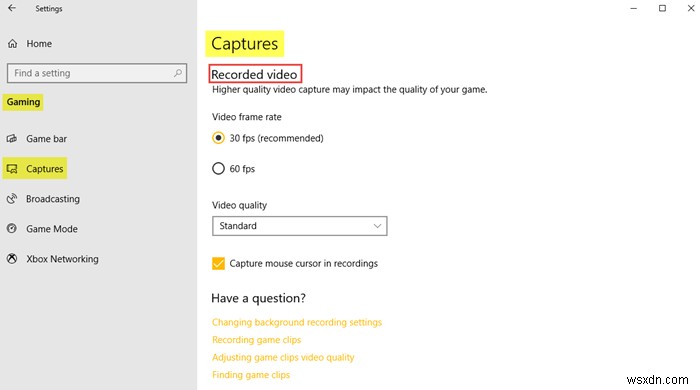 Windows 10의 게임 설정:게임 바, 키보드 단축키, 게임 오디오, 비디오 품질, 방송 등을 관리합니다. 