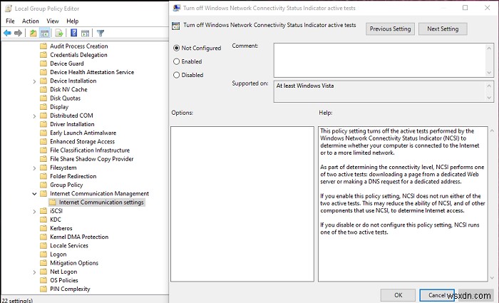 msftconnecttest 리디렉션 오류를 제거하는 방법 