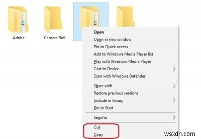 Windows 11/10에서 키보드 또는 마우스를 사용하여 잘라내기 또는 복사 및 붙여넣기 방법 