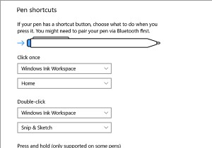 Windows 10에서 펜 및 Windows Ink 작업 영역 설정 구성 