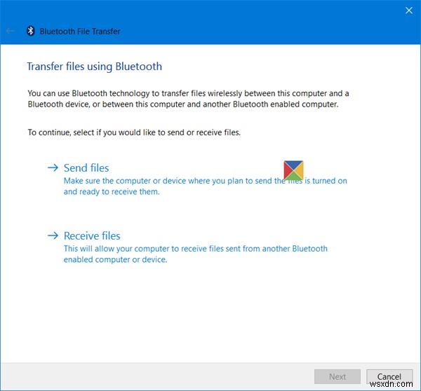 Windows 10에서 Bluetooth 파일 전송을 사용하여 파일을 보내거나 받는 방법 