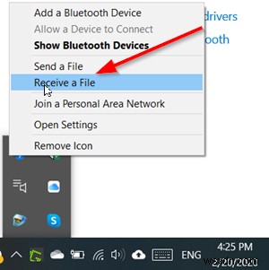 Windows 10에서 Bluetooth 파일 전송을 사용하여 파일을 보내거나 받는 방법 