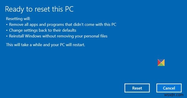 Windows 11/10을 초기화하면 어떻게 되나요? 