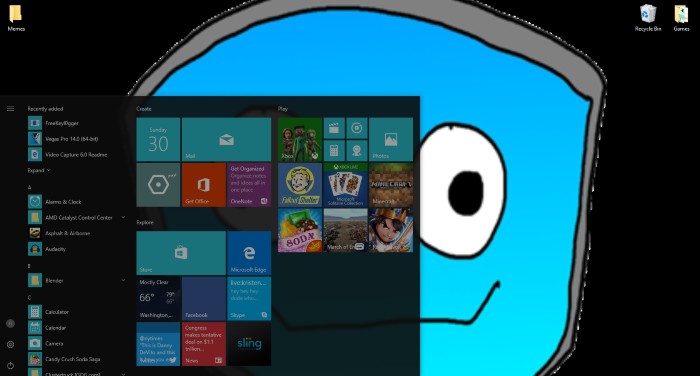 Windows 10 시작 메뉴가 회색으로 표시되고 응답하지 않음 