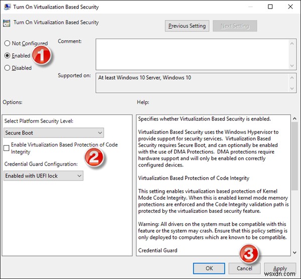 그룹 정책을 사용하여 Windows 11/10에서 Credential Guard 활성화 